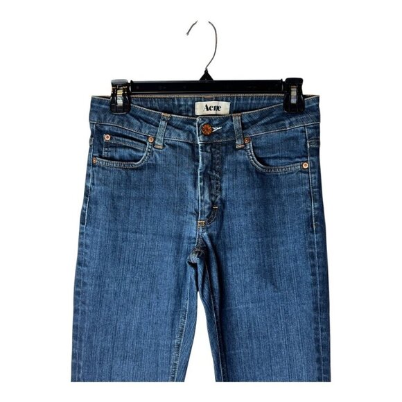 Acne Studios Jeans Women 28 Blue Indigo Medium Wash Denim Hex DC Slim Straight - Picture 4 of 13